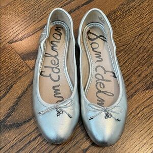 Sam Edelman Metallic Silver Flats
